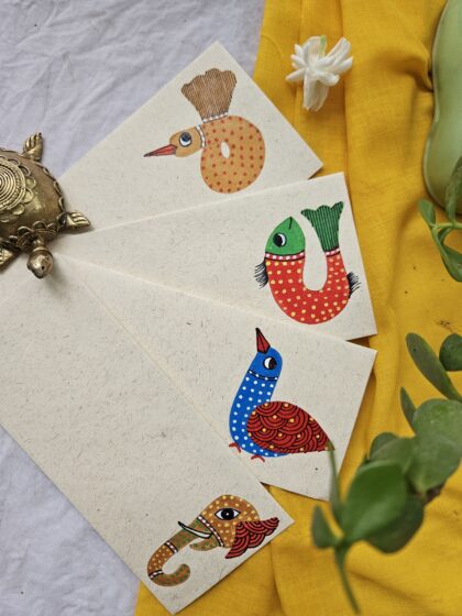 Gond Tribal Art Envelopes – Handcrafted Pack of 4