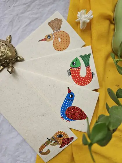 Gond Tribal Art Envelopes – Handcrafted Pack of 4